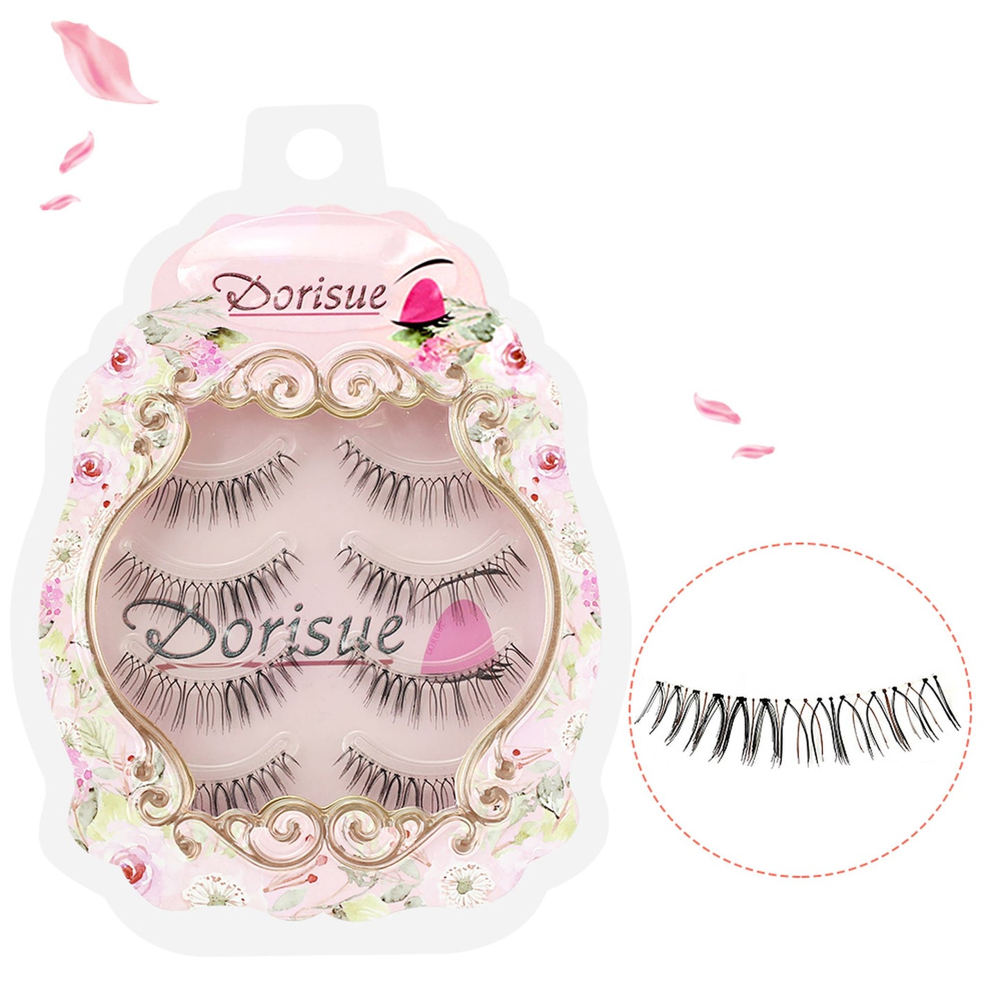 Women E5 Light fluttery mini False Lashes Black and Brown Wispy attention-grabbing look lashes 4 lashes Pack