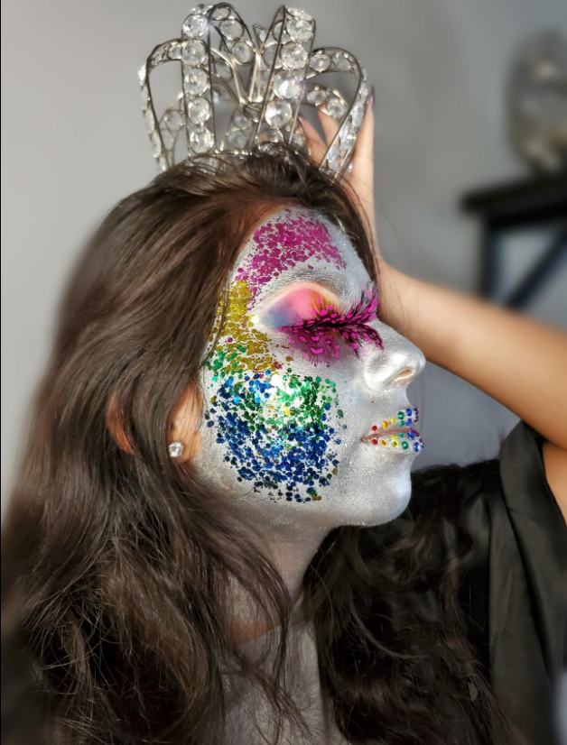 Magenta Polka Dot Feather Eyelashes — Tropical Fuchsia False Lashes for Festival, Rave, Alt Fashion Editorial