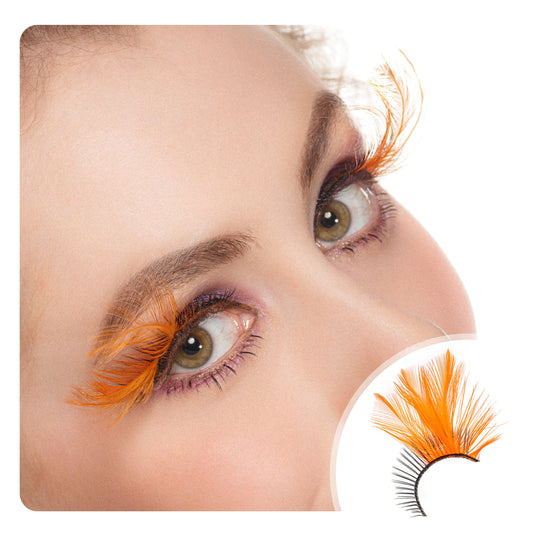 Dorisue Tiger Stripe Feather Eyelashes — Natural Pattern Petal Fan False Lashes for Editorial Photography, Wild Aesthetic, Performance Art, Cosplay, Reusable P26