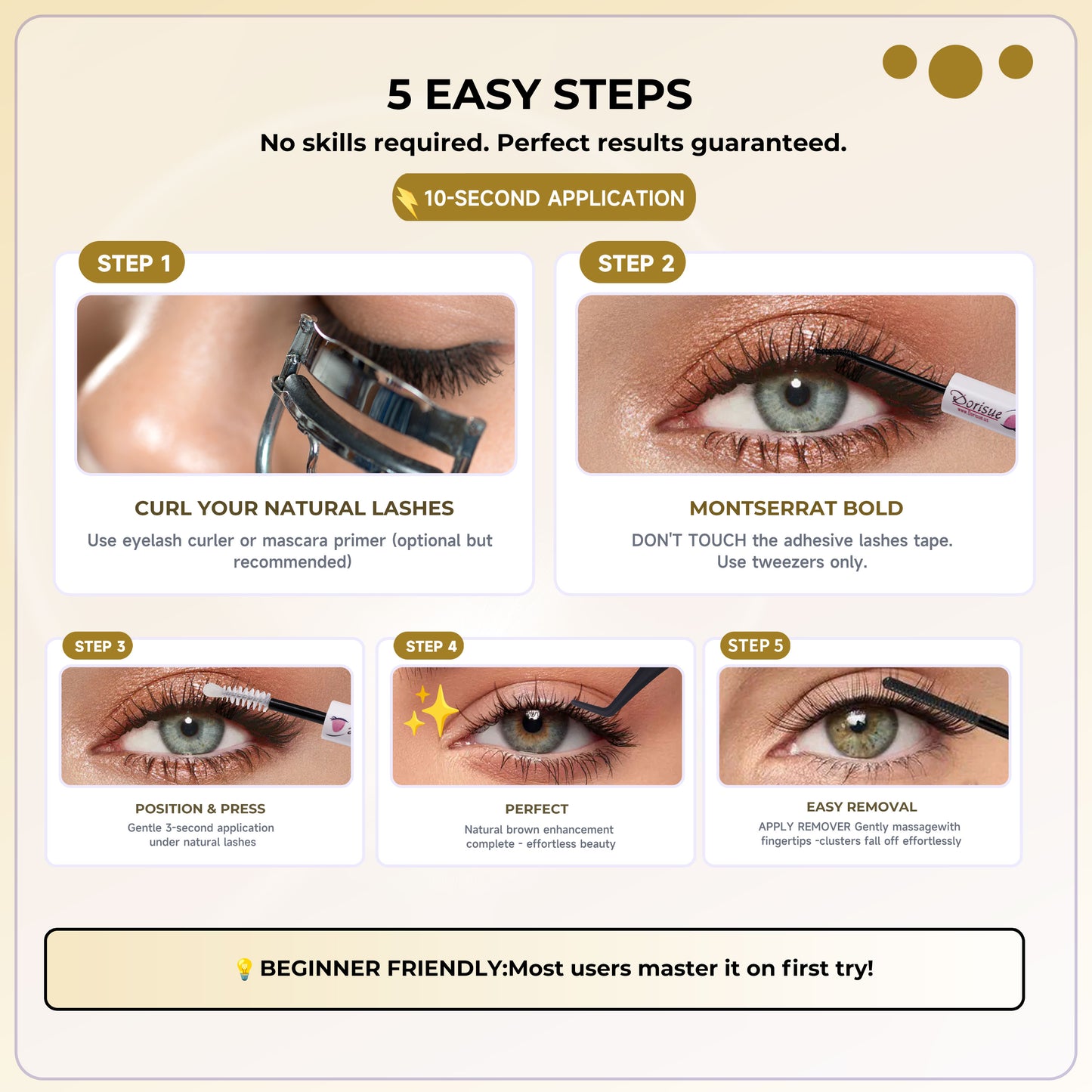 Dorisue Luxury Cluster Lashes Kit 168PCS Premium Ultra-Soft D Curl Dramatic Volume Bond Seal Remover Tweezers Salon Quality Complete DIY Eyelash Extension Kit Reusable 15 Plus Times