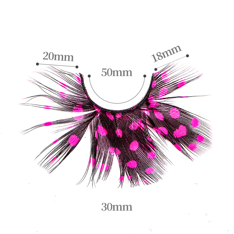 Dorisue Feather Eyelashes Pink Eyelashes With Peacock Butterfly Long Halloween Eyelashes Hot Pink Feather Eyelashes Mink Eyelashes Dramatic Costume eyelashes for Vegas Show Extra Extension fake feather lashes P10