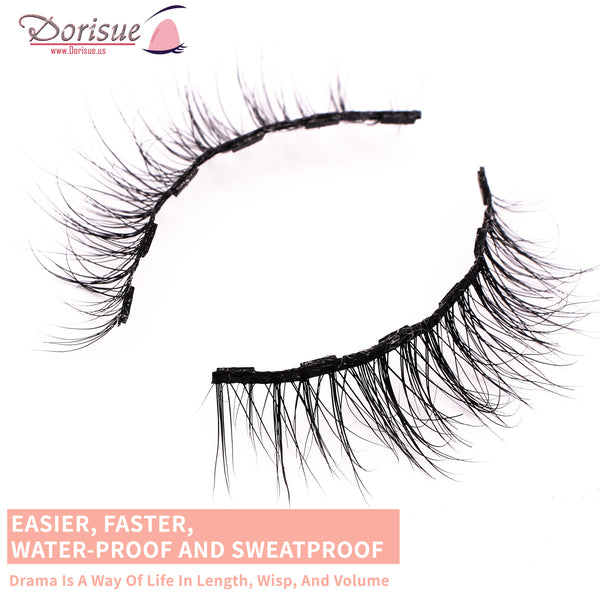 Dorisue Eyelashes Magnetic Short lashes 100% Premium Mink Reusable 40+ natural look Short round shape Hight Quality magnetic lashes L3