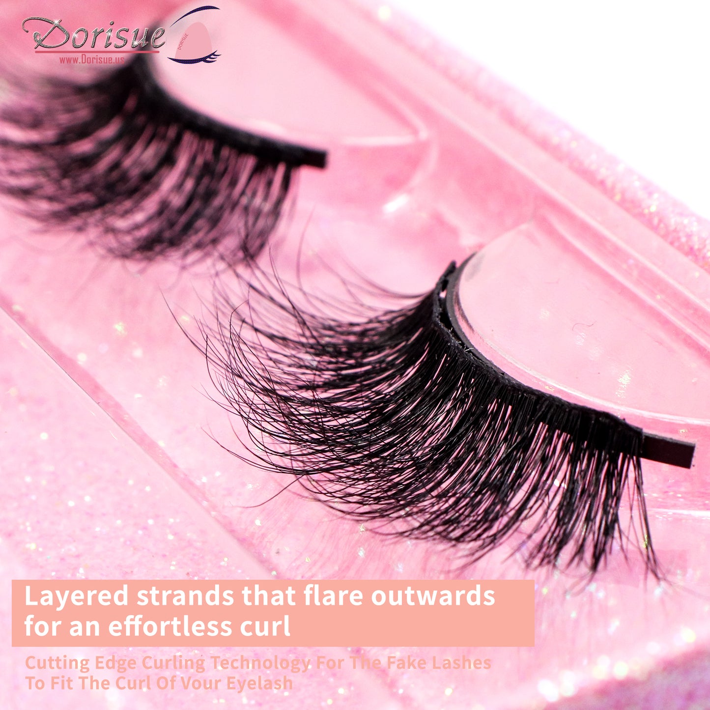 Dorisue Magnetic Eyelashes Lush Long & Round Sexy lashes 20mm 100% premium mink Reusable 40+ Flare shape Hight Quality magnetic lashes L2