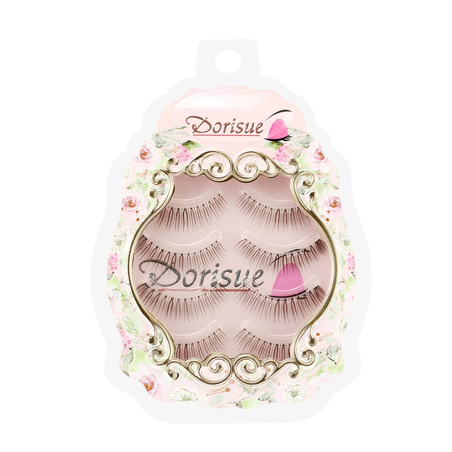 Dorisue Natural look Lashes Elegant Brown color 3D lightweight handmade lashes Small Natural False Eyelashes Eye 4 Pairs eyelashes pack