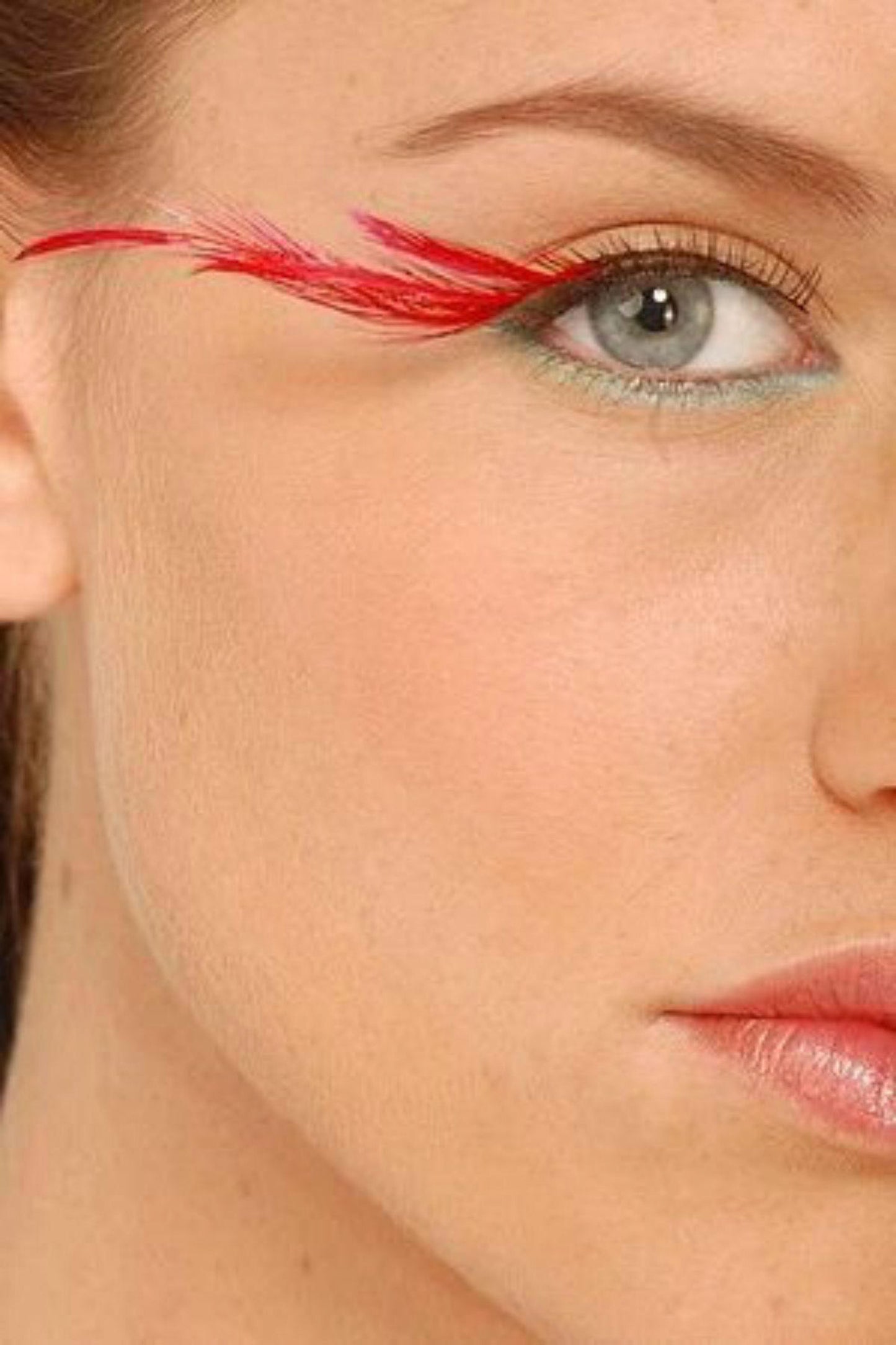 Dorisue Sexy Red feather lashes Red Flaire Halloween eyelashes Long Extra extension false eye Makeup Party Queen lover one pair P11