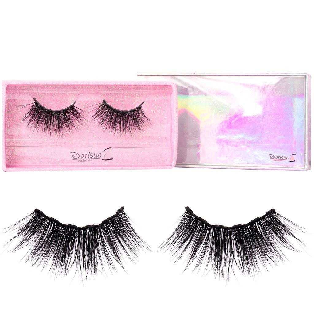 Dorisue Magnetic Eyelashes Lush Long & Round Sexy lashes 20mm 100% premium mink Reusable 40+ Flare shape Hight Quality magnetic lashes L2