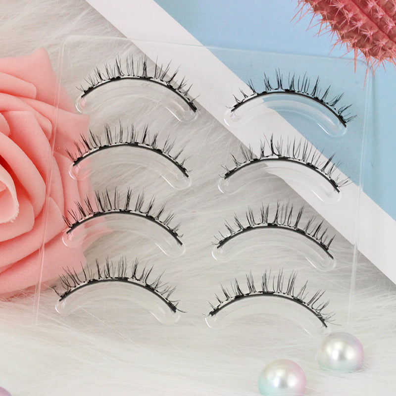 Dorisue Magnetic eyelashes natural look Short lashes Hight Quality face eyelashes Pack of 4 eyelashes pack E3 Magnetic lashes