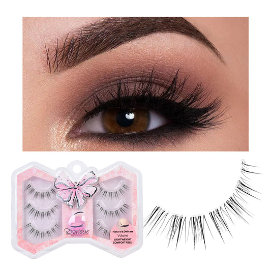 Ultra natural eyelashes soft wispy layers light gradual length and volume 3 pairs wispy lashes Q4