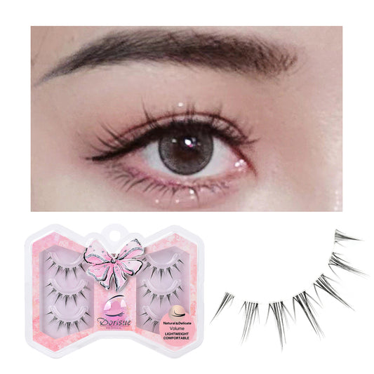 Dorisue Natural looking false eyelashes korean eyelashes 3 pairs short eyelashes Q6