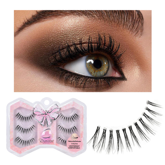 Manga lashes Almond eyelashes style natural design false eyelashes flare 3 pairs short eyelashes
