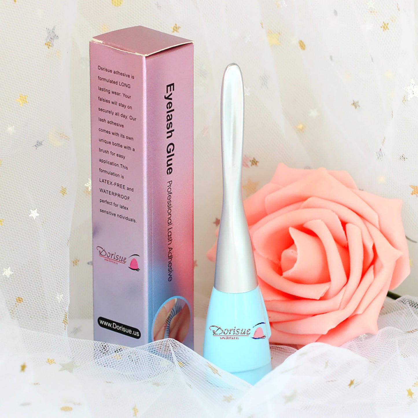 Dorisue Pro Strong Hold Water-Proof False Eyelashes Glue Hypoallergenic Adhesive Best Glue for Sensitive eyes Long-Lasting Lash Glue Clear (Clear)