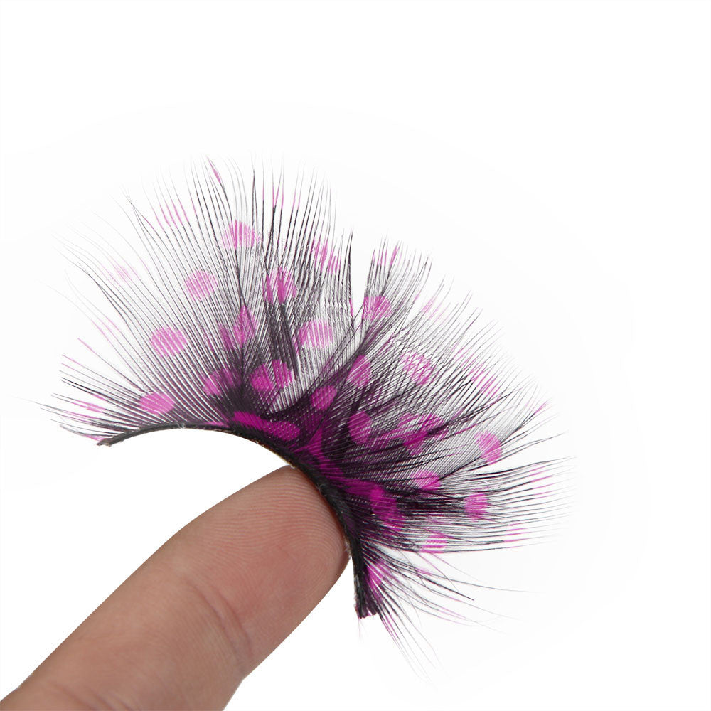 Feather Eyelashes Pink Eyelashes With Peacock Butterfly Long Halloween Eyelashes Hot Pink Feather Eyelashes Mink Eyelashes Dramatic Costume eyelashes for Vegas Show Extra Extension fake feathers p10