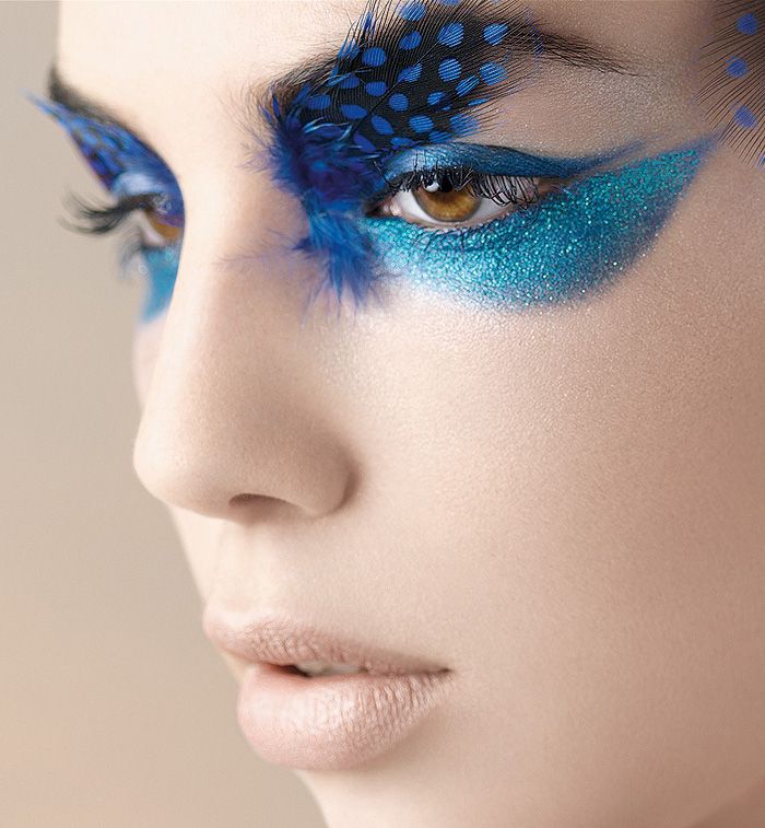Dorisue Black WIth Blue Peacock Feather Lashes Extra extension Halloween Sexy Blue Feather Tip False Eyelashes Dance Halloween Colorful Costume p15