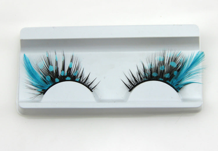 P12 Sexy Blue Point Peacock Prints Volume Feather eyelashes Extra extension false eye Makeup