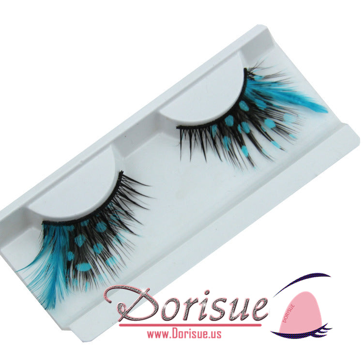 P12 Sexy Blue Point Peacock Prints Volume Feather eyelashes Extra extension false eye Makeup