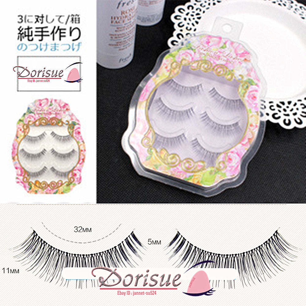 Dorisue J2 new Women Medium Long Soft Natural 3 Pair Packs Dollywink Style