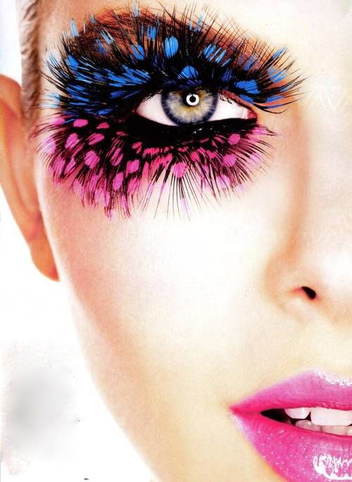 Feather Eyelashes Pink Eyelashes With Peacock Butterfly Long Halloween Eyelashes Hot Pink Feather Eyelashes Mink Eyelashes Dramatic Costume eyelashes for Vegas Show Extra Extension fake feathers p10