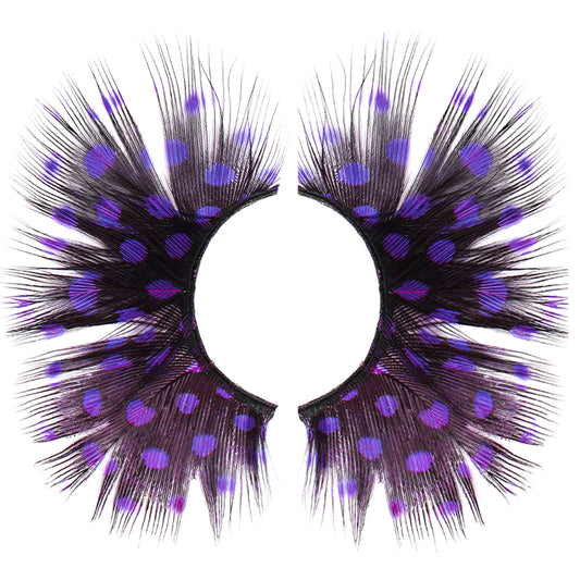 Dorisue Sparkling Purple Feather Eyelashes Anime lashes Big False Eyelashes Extension for Halloween Cosplay Costume lashes Mermaid eyelashes Sparkling Purple P19