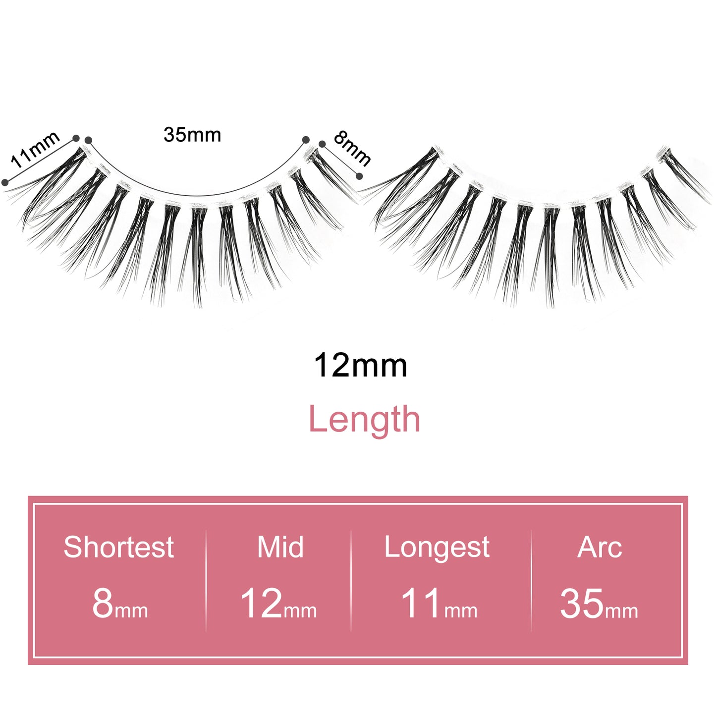 Manga lashes Almond eyelashes style natural design false eyelashes flare 3 pairs short eyelashes