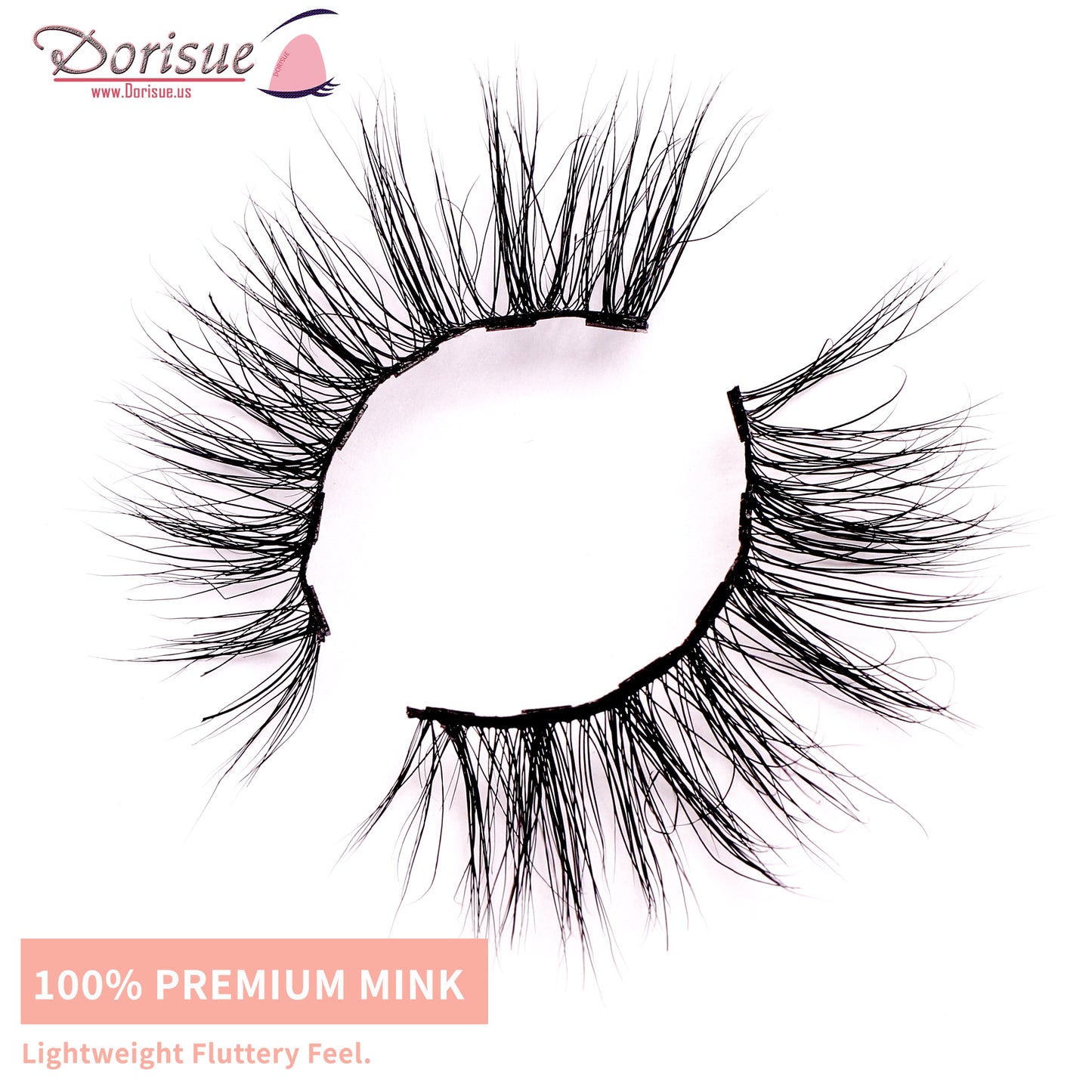 Dorisue Eyelashes Magnetic Medium Cat Eye 100% premium mink Reusable 40+ Flare shape Hight Quality magnetic lashes L1