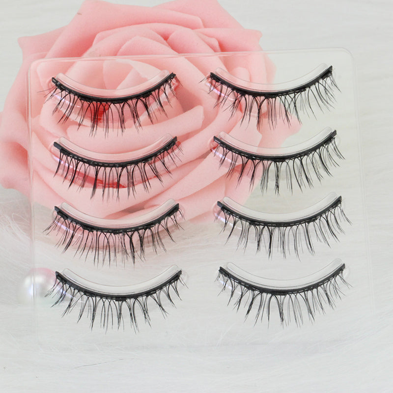 Dorisue Magnetic eyelashes natural look Short lashes Hight Quality face eyelashes Pack of 4 eyelashes pack E3 Magnetic lashes