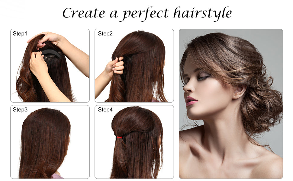 Bang Hair Lift Volume Styling Making Tool Bump Up Insert Tool Hair Comb 2 pc Black and Brown