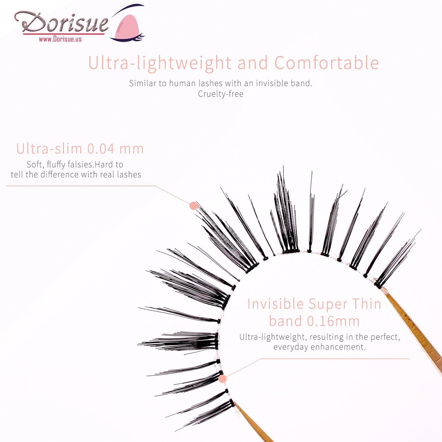 Dorisue Natural looking false eyelashes Top and bottom lashes Popular false lashes Daily Set (4 Pairs Set ) M3
