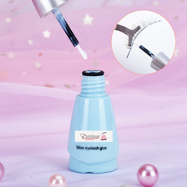 Dorisue Pro Strong Hold Water-Proof False Eyelashes Glue Hypoallergenic Adhesive Best Glue for Sensitive eyes Long-Lasting Lash Glue Clear (Clear)