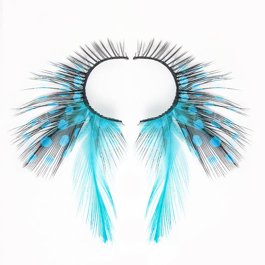 P12 Sexy Blue Point Peacock Prints Volume Feather eyelashes Extra extension false eye Makeup