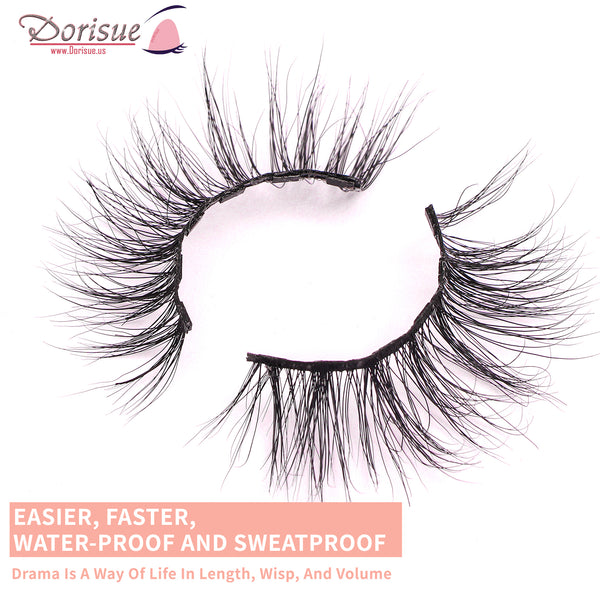 Dorisue Eyelashes Magnetic Medium Cat Eye 100% premium mink Reusable 40+ Flare shape Hight Quality magnetic lashes L1