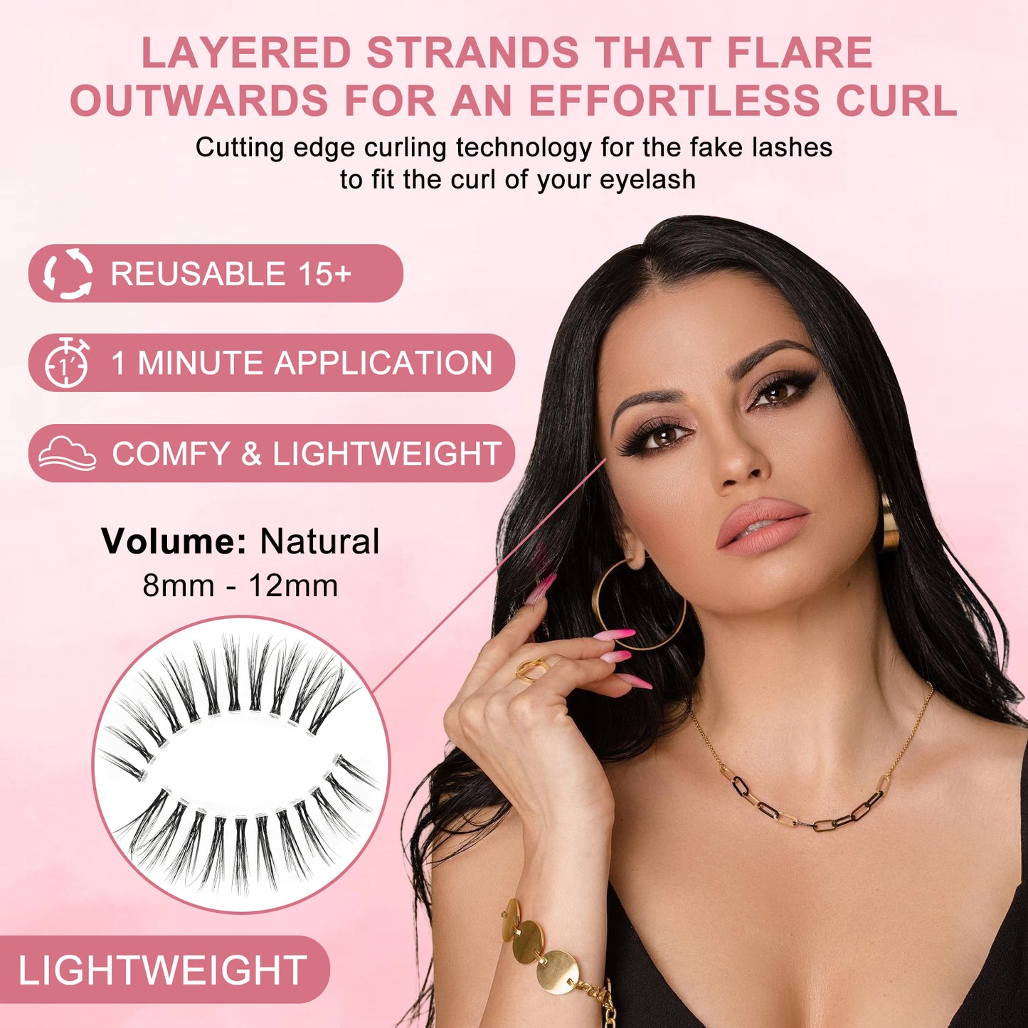 Manga lashes Almond eyelashes style natural design false eyelashes flare 3 pairs short eyelashes