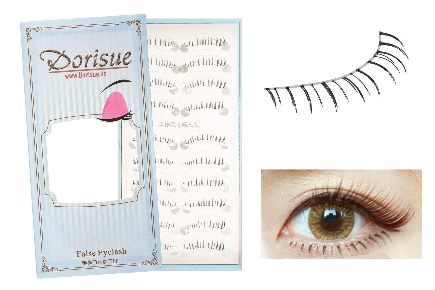 Dorisue Bottom lashes Natural Lower lashes Bottom eyelashes Black or Brown Eyelashes natural look face lashes set 10 Pairs lashes pack 01