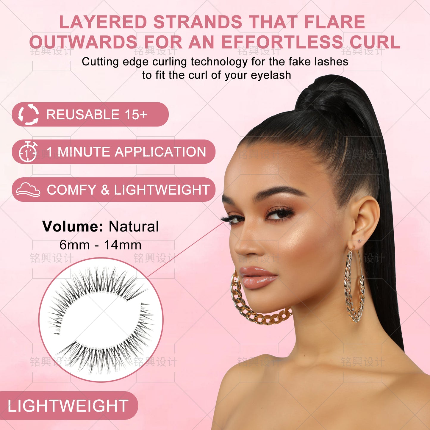 Dorisue Flare Eyelashes natural look cat-eye effect 3 pairs Q5