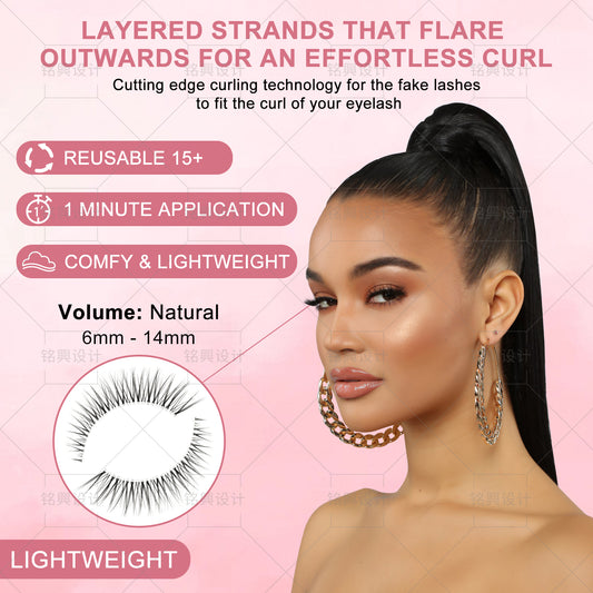 Dorisue Flare Eyelashes natural look cat-eye effect 3 pairs Q5