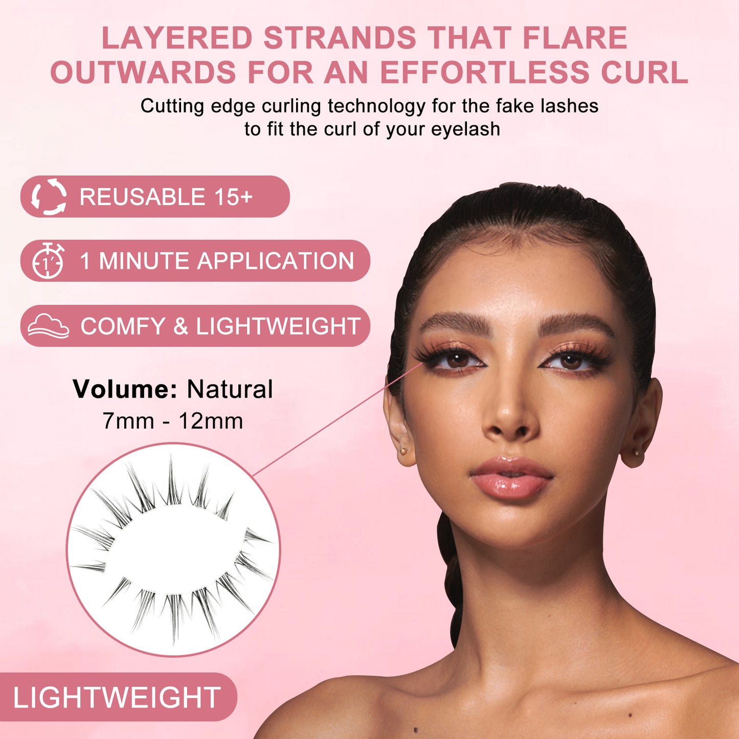 Dorisue Natural looking false eyelashes korean eyelashes 3 pairs short eyelashes Q6
