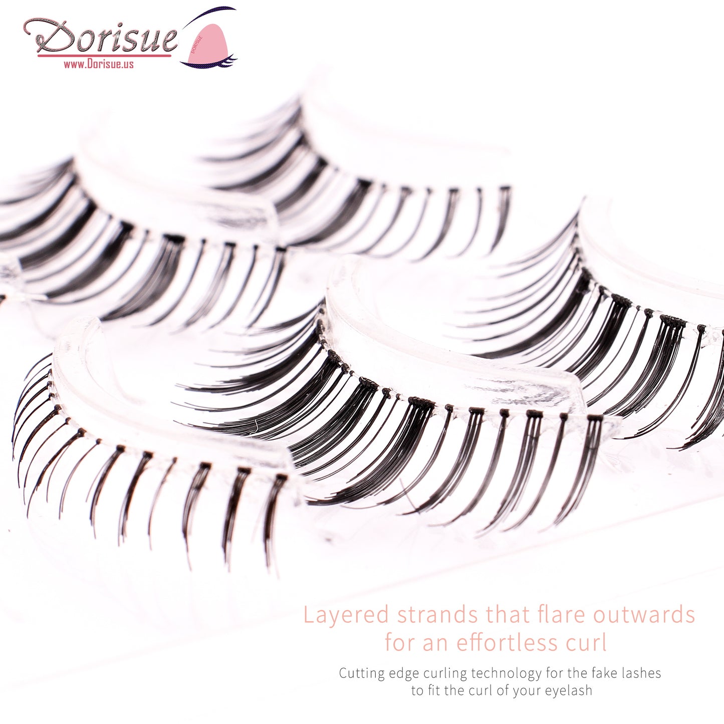 Dorisue Natural looking false eyelashes Top and bottom lashes Popular false lashes Daily Set (4 Pairs Set ) M3