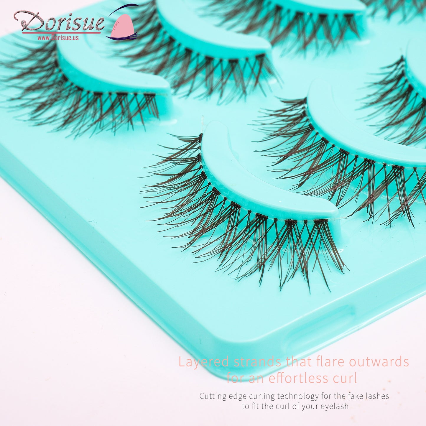 Dorisue Wispy eyelashes Brown lashes Natural looking false eyelashes Lightweight Reuseable 5 Pair Set X4