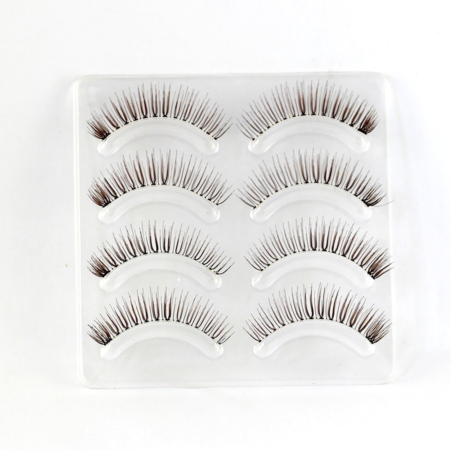 Dorisue Natural look Lashes Elegant Brown color 3D lightweight handmade lashes Small Natural False Eyelashes Eye 4 Pairs eyelashes pack