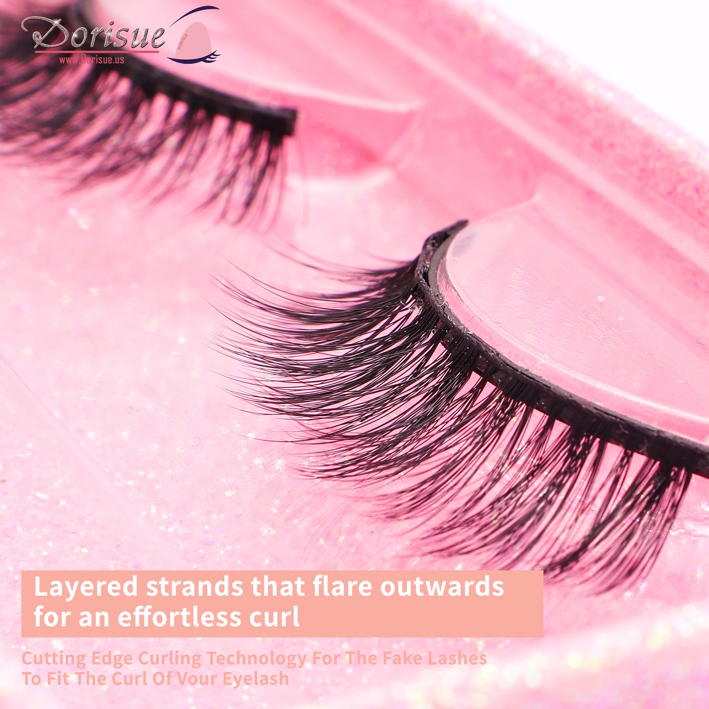 Dorisue Magnetic Wispy Eyelashes Cat Eye Mink Lashes with A Wide Awake Look Reusable 40+ Flare shape Hight Quality magnetic lashes