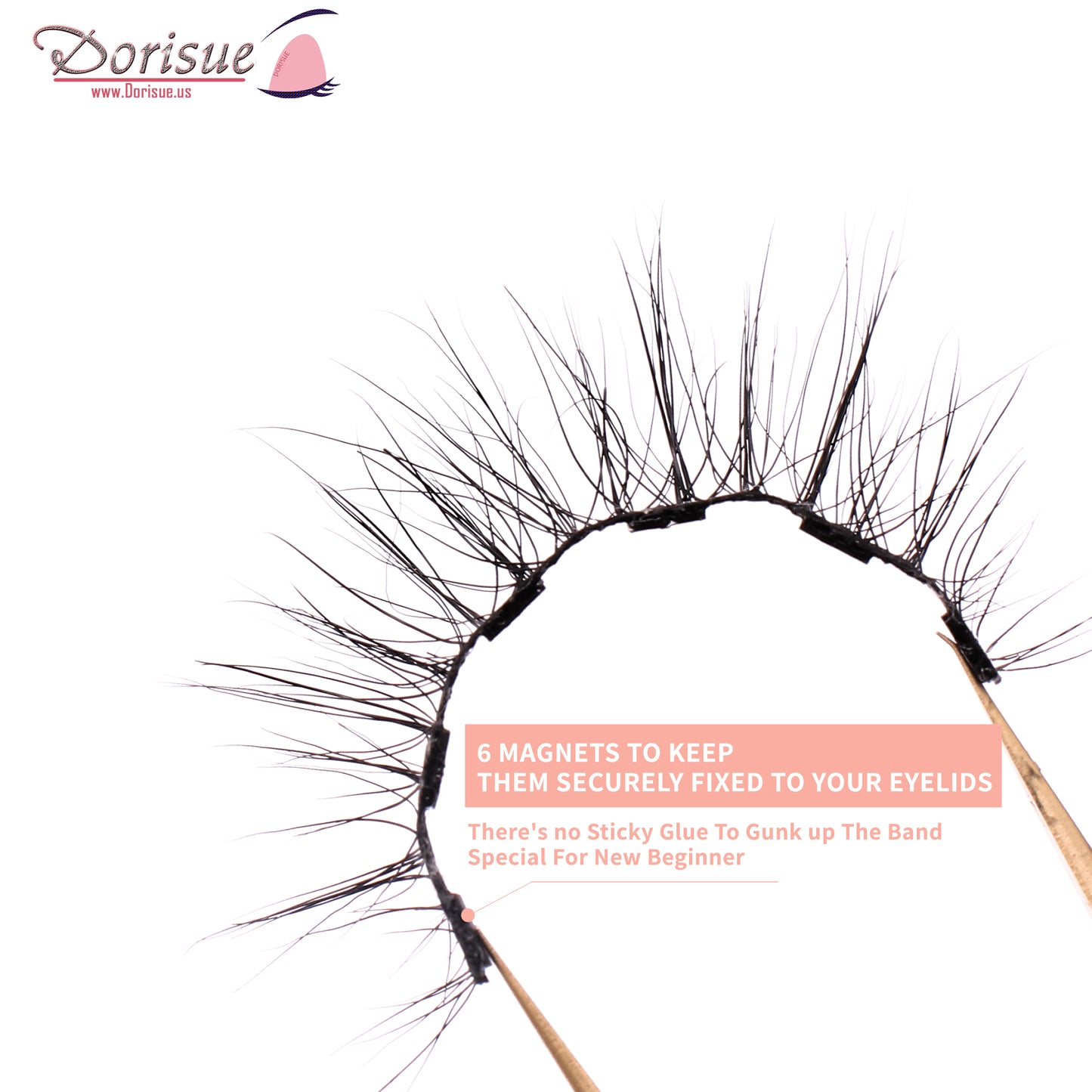 Dorisue Eyelashes Magnetic Short lashes 100% Premium Mink Reusable 40+ natural look Short round shape Hight Quality magnetic lashes L3