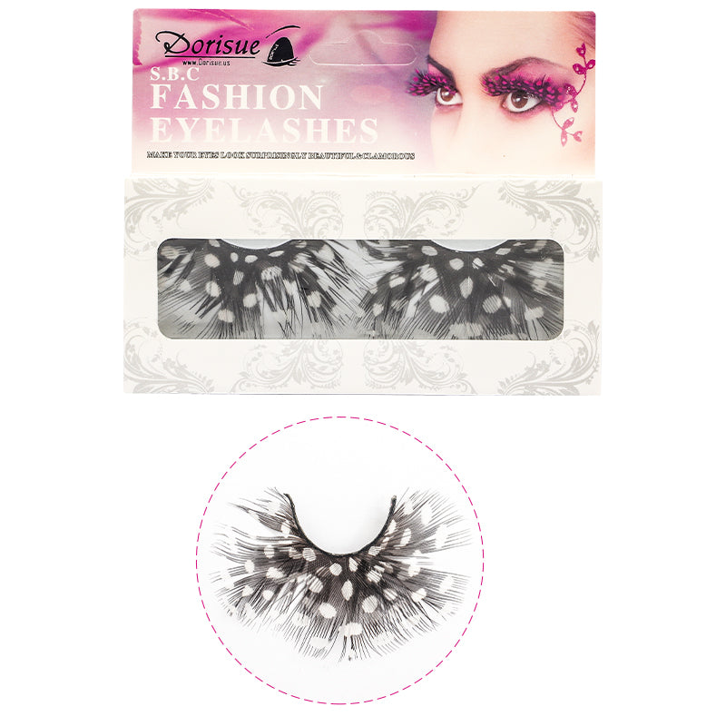 Dorisue Party Feather Eyelashes Fright Night Sexy leopard print Tiger Fake Eyelashes Party Cosplay Costume Feather False Eye Lashes dramatic design P5
