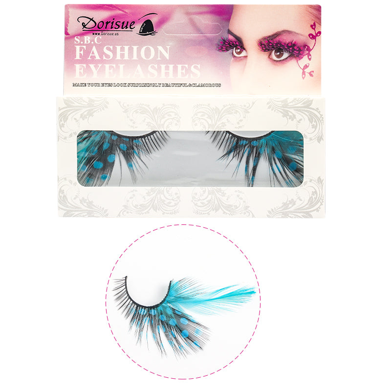 P12 Sexy Blue Point Peacock Prints Volume Feather eyelashes Extra extension false eye Makeup