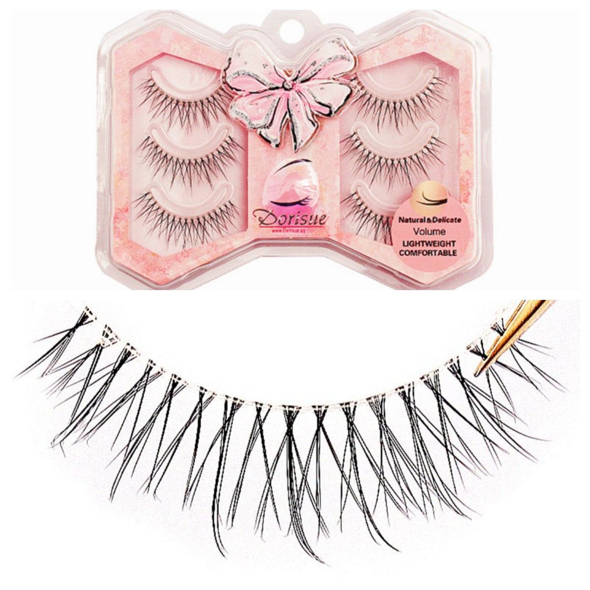 Dorisue Natural eyelash hooded eyes natual look thin and short 3 pairs lashes Q7