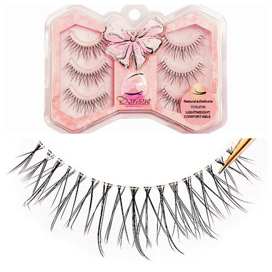 Dorisue Natural eyelash hooded eyes natual look thin and short 3 pairs lashes Q7