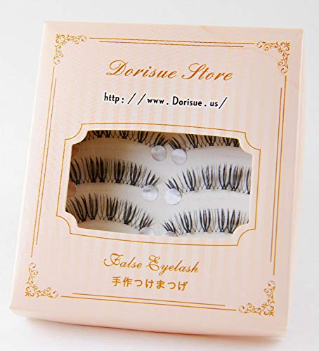 Dorisue Natural Lashes Short Handmade Soft Mini lashes Reusable Black False Eyelashes for Daily Look (5 Pairs Eyelashes Pack