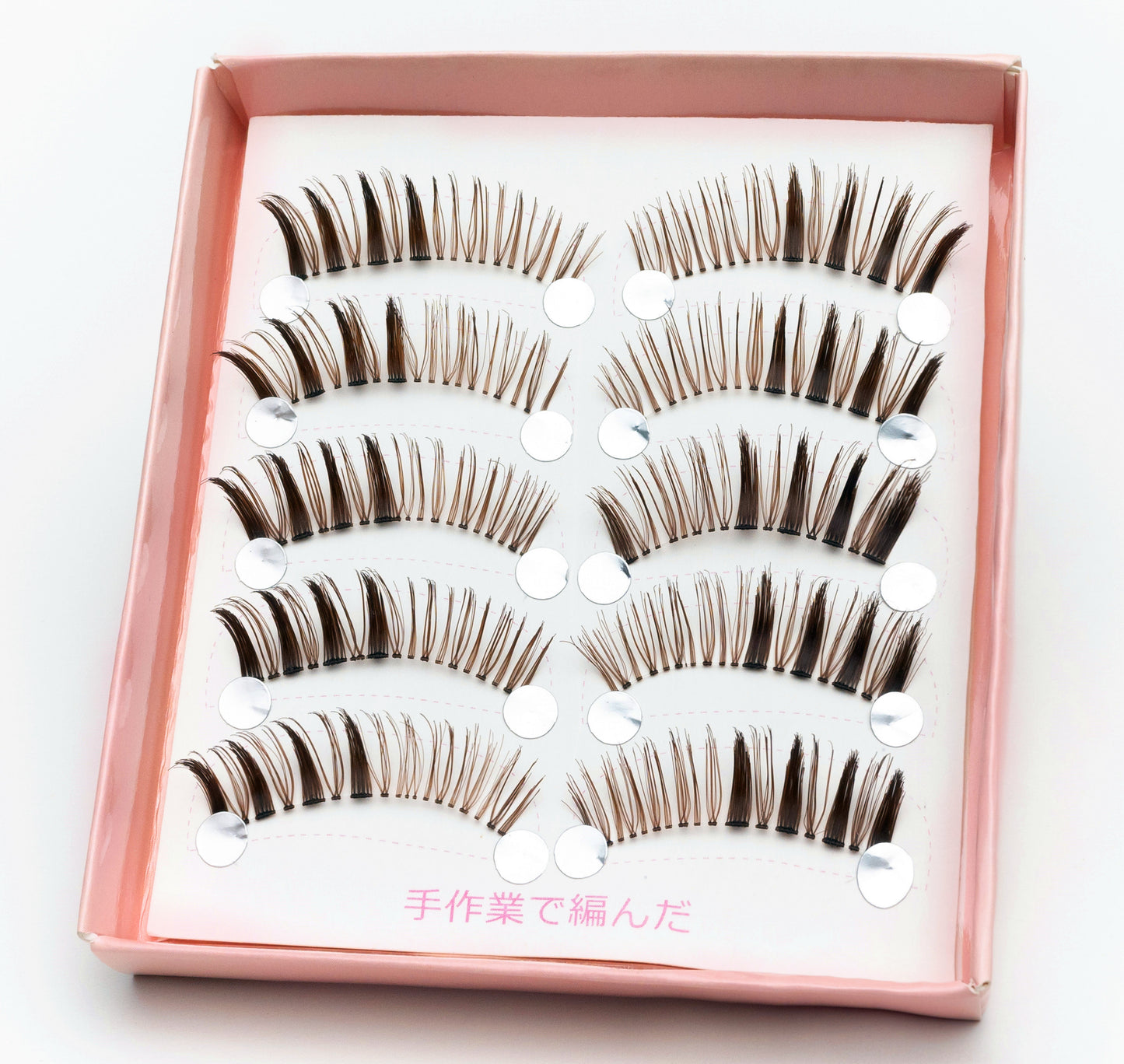 5B Dorisue Natural false eyelashes Brown Eyelashes 3D Light Color False Eyelashes Short Handmade lashes wispies Natural False Eyelashes Eye Makeup Fake Eyelashes 5 Pairs eyelashes pack
