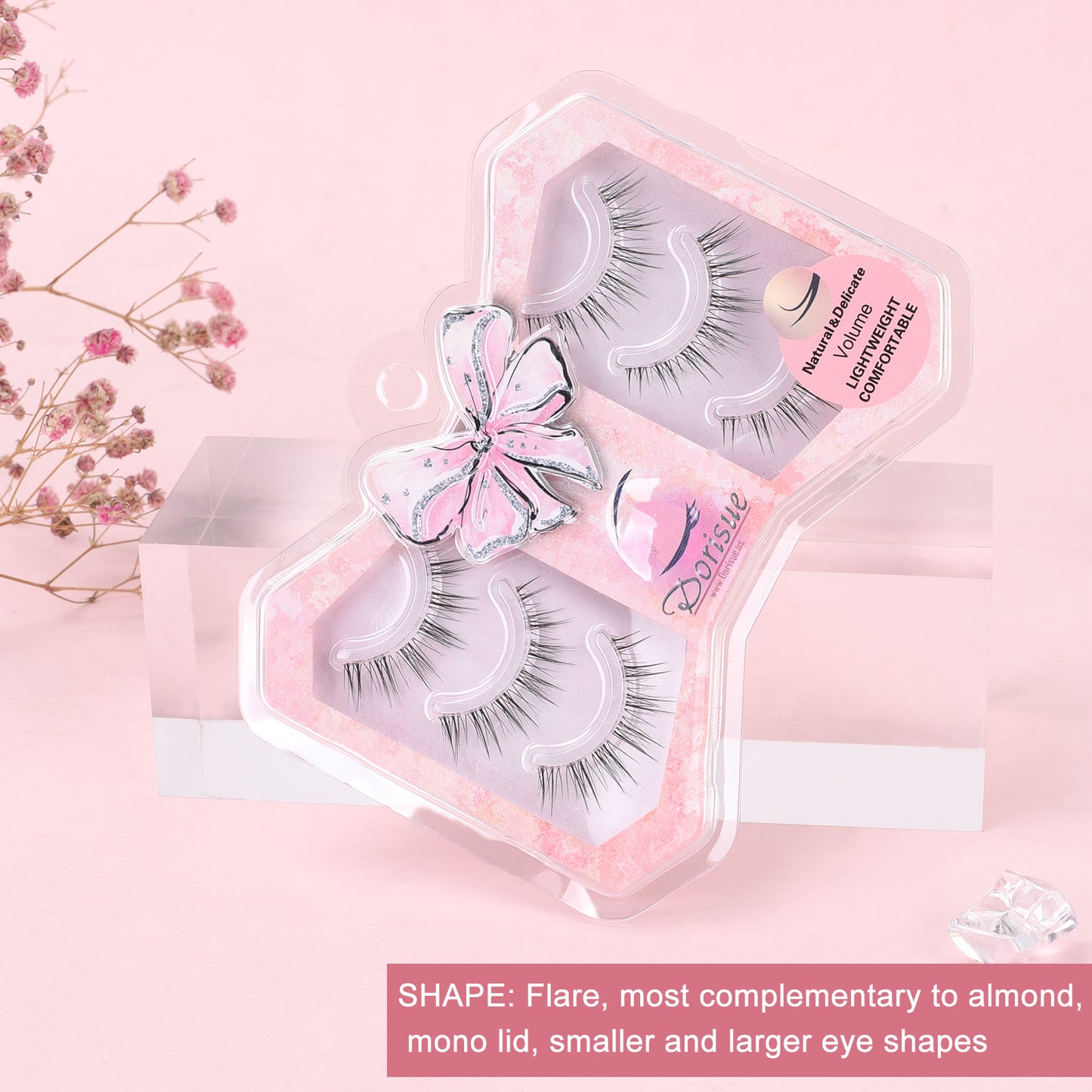 Ultra natural eyelashes soft wispy layers light gradual length and volume 3 pairs wispy lashes Q4