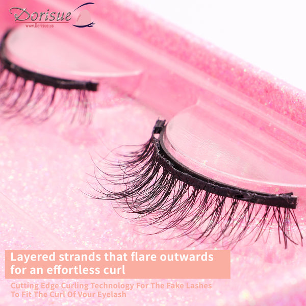 Dorisue Eyelashes Magnetic Short lashes 100% Premium Mink Reusable 40+ natural look Short round shape Hight Quality magnetic lashes L3