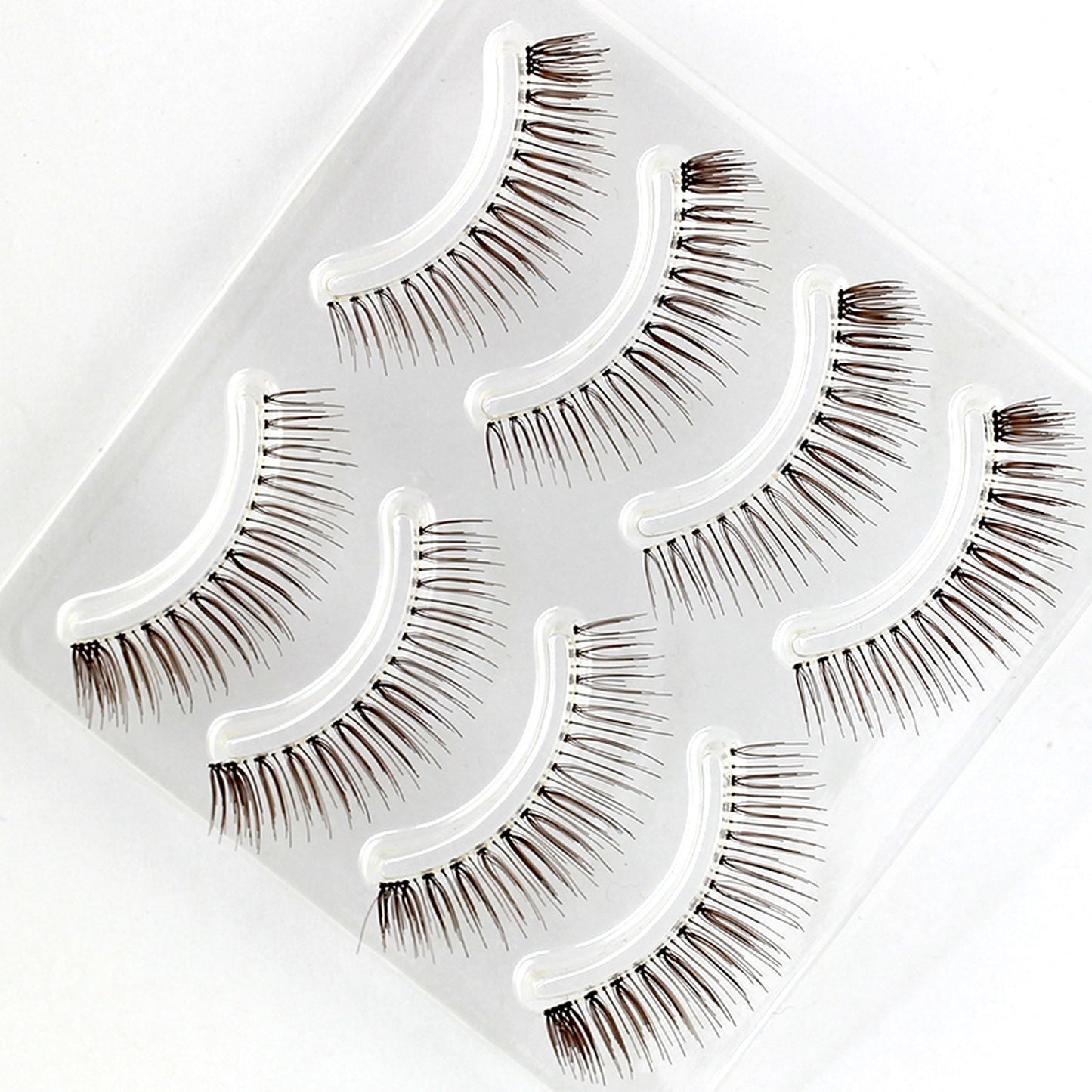 Dorisue Natural look Lashes Elegant Brown color 3D lightweight handmade lashes Small Natural False Eyelashes Eye 4 Pairs eyelashes pack