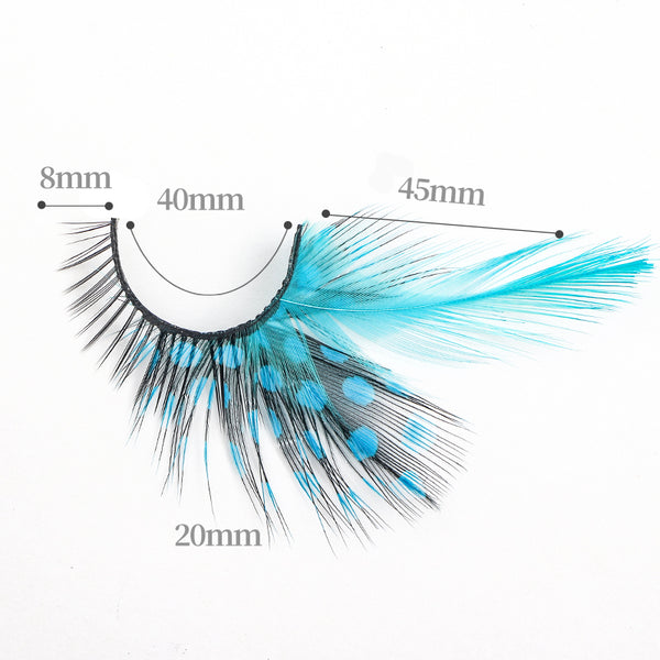 P12 Sexy Blue Point Peacock Prints Volume Feather eyelashes Extra extension false eye Makeup